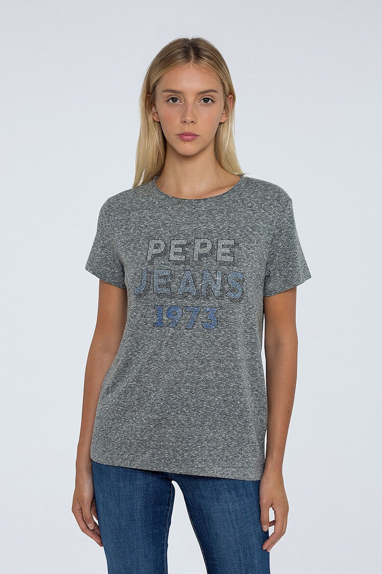 Pepe Jeans London Tricou cu logo cu strasuri - Pled.ro