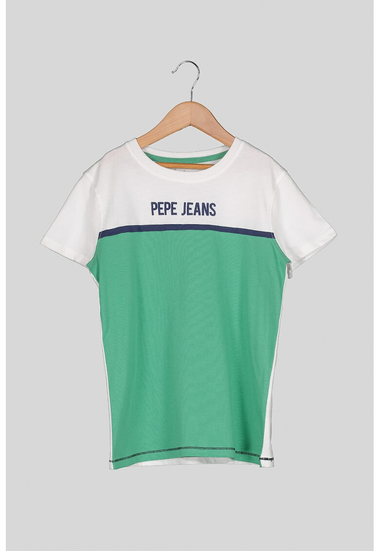 Pepe Jeans London Tricou cu model colorblock si imprimeu logo - Pled.ro