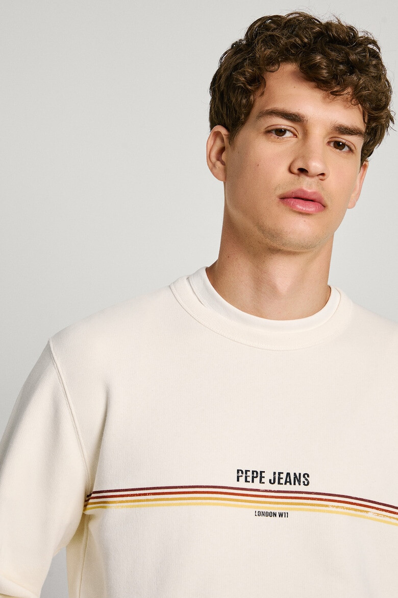 Pepe Jeans London Tricou de bumbac cu decolteu la baza gatului - Pled.ro