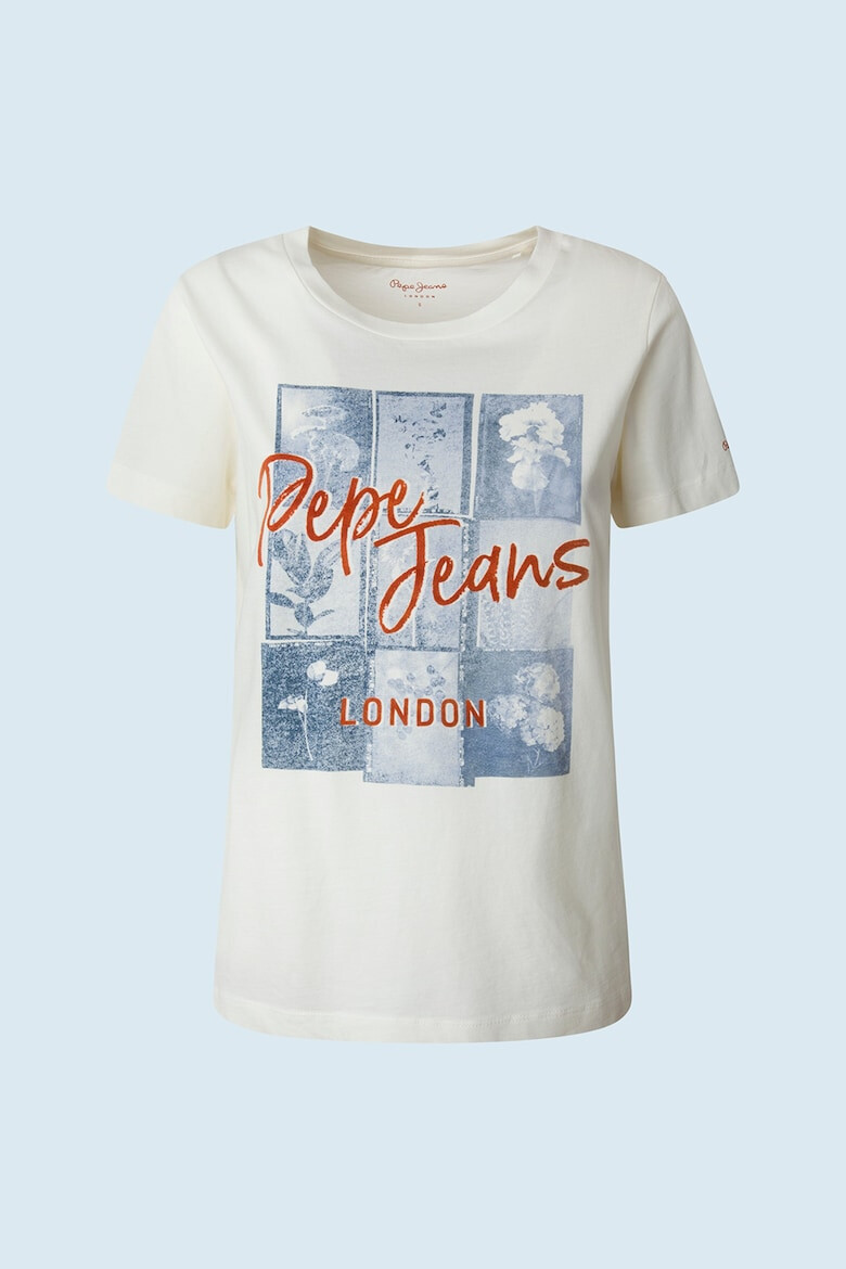 Pepe Jeans London Tricou de bumbac cu imprimeu cu aspect decolorat - Pled.ro