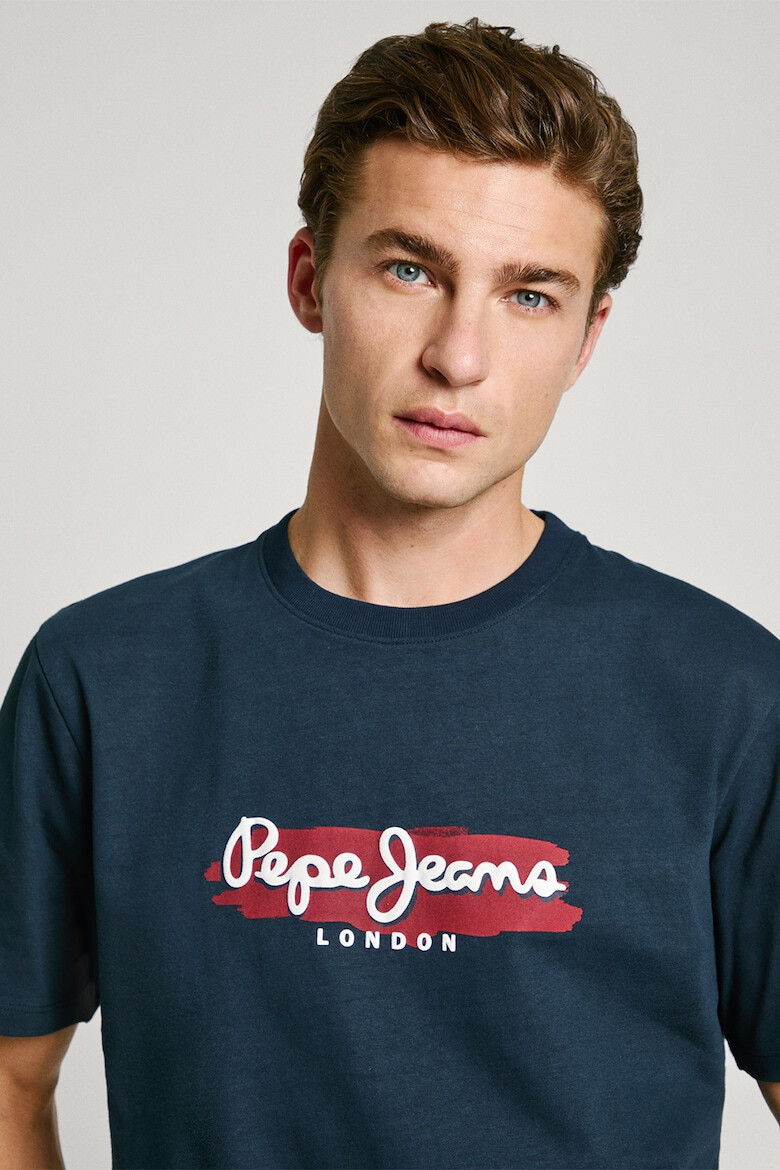 Pepe Jeans London Tricou de bumbac cu imprimeu logo - Pled.ro