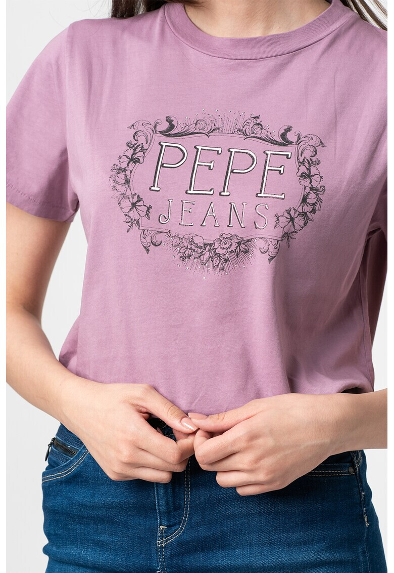 Pepe Jeans London Tricou de bumbac cu imprimeu logo Doris - Pled.ro