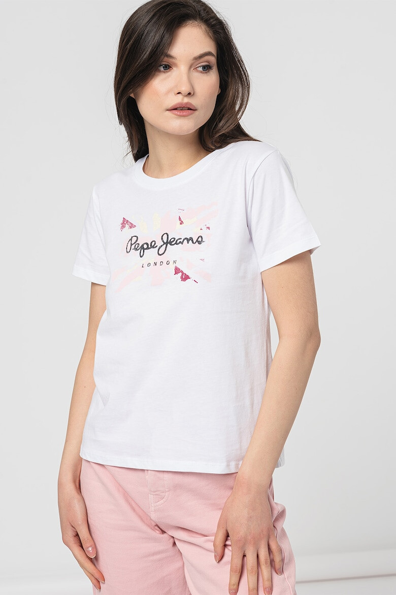 Pepe Jeans London Tricou de bumbac cu imprimeu logo Kallan - Pled.ro