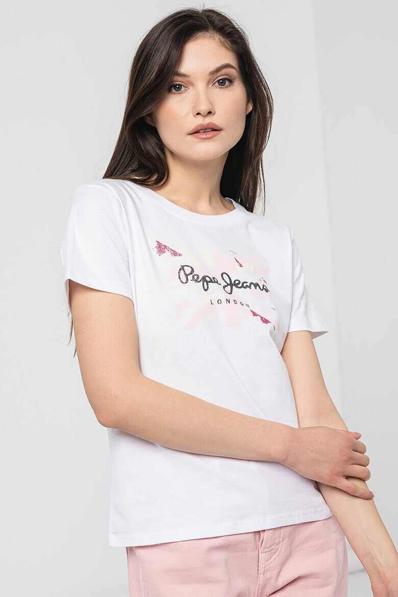 Pepe Jeans London Tricou de bumbac cu imprimeu logo Kallan - Pled.ro