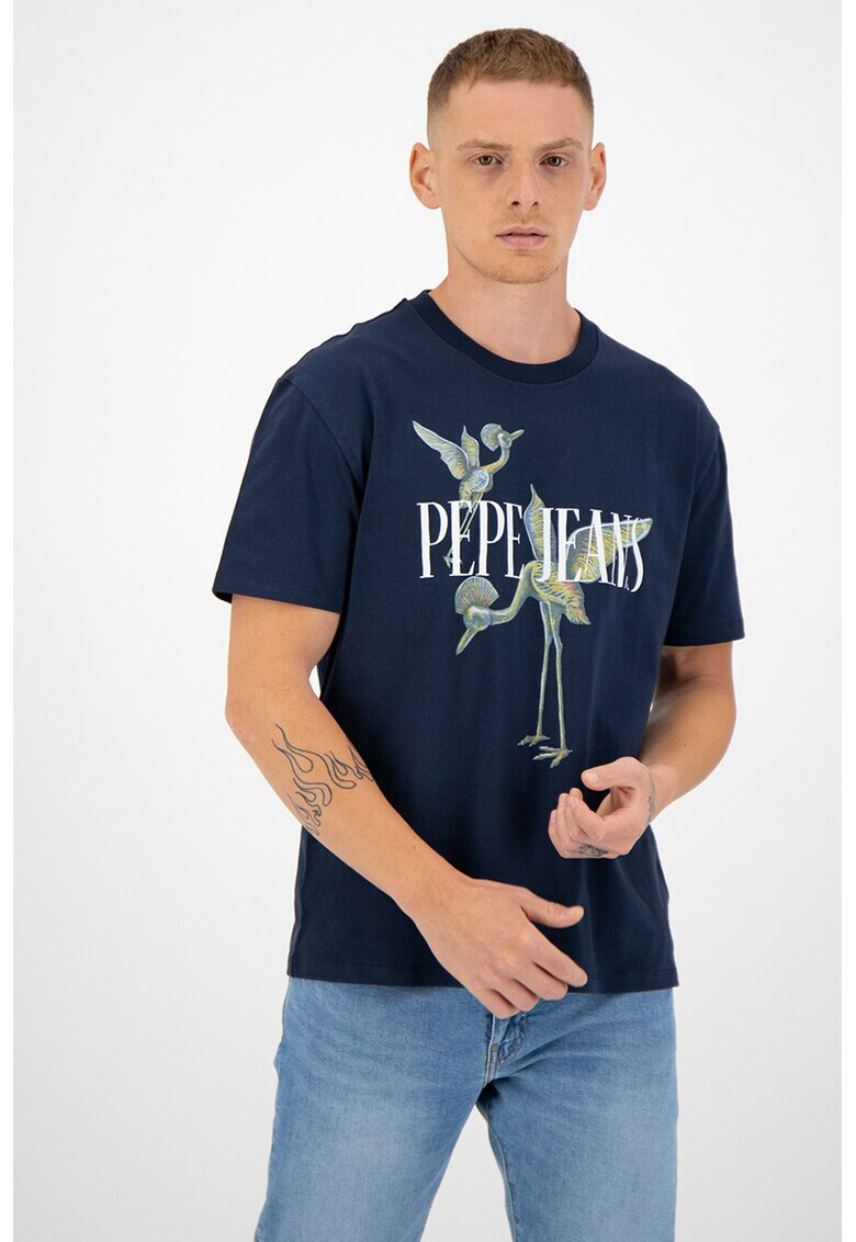 Pepe Jeans London Tricou de bumbac cu imprimeu logo Simon - Pled.ro