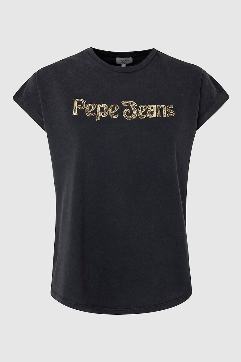 Pepe Jeans London Tricou de bumbac cu logo din strasuri Carli - Pled.ro