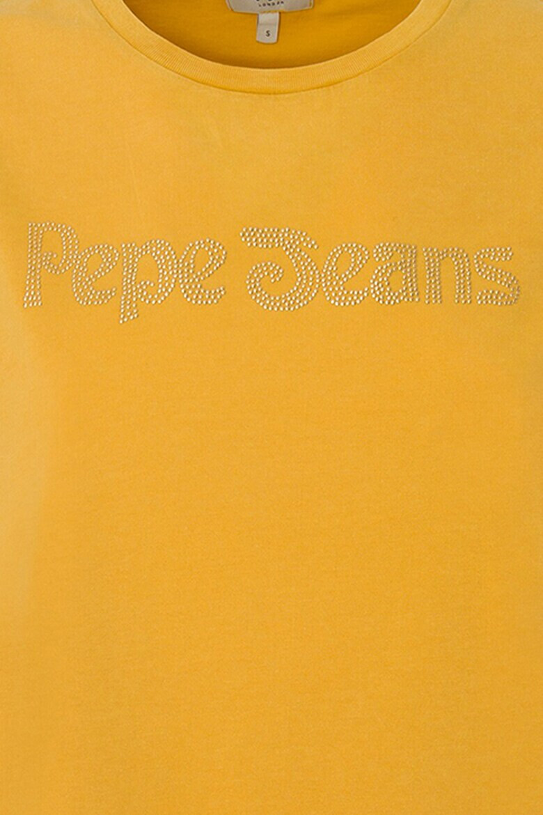 Pepe Jeans London Tricou de bumbac cu logo din strasuri Carli - Pled.ro