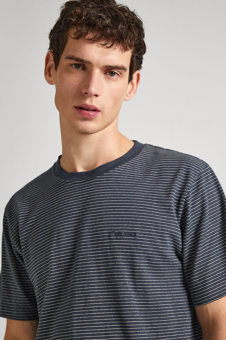 Pepe Jeans London Tricou din amestec de in cu dungi - Pled.ro