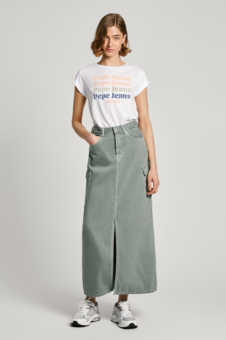 Pepe Jeans London Tricou din bumbac cu imprimeu logo Eileen - Pled.ro