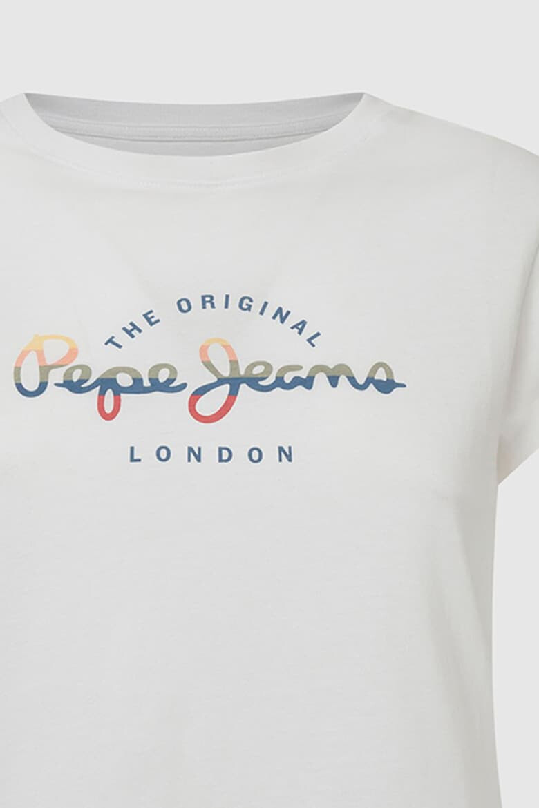 Pepe Jeans London Tricou din bumbac cu imprimeu logo Evette - Pled.ro