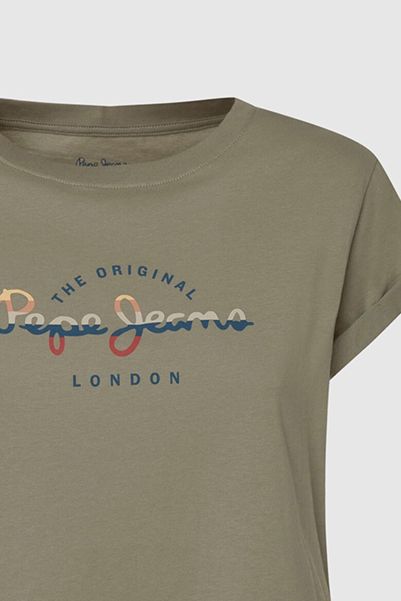 Pepe Jeans London Tricou din bumbac cu imprimeu logo Evette - Pled.ro