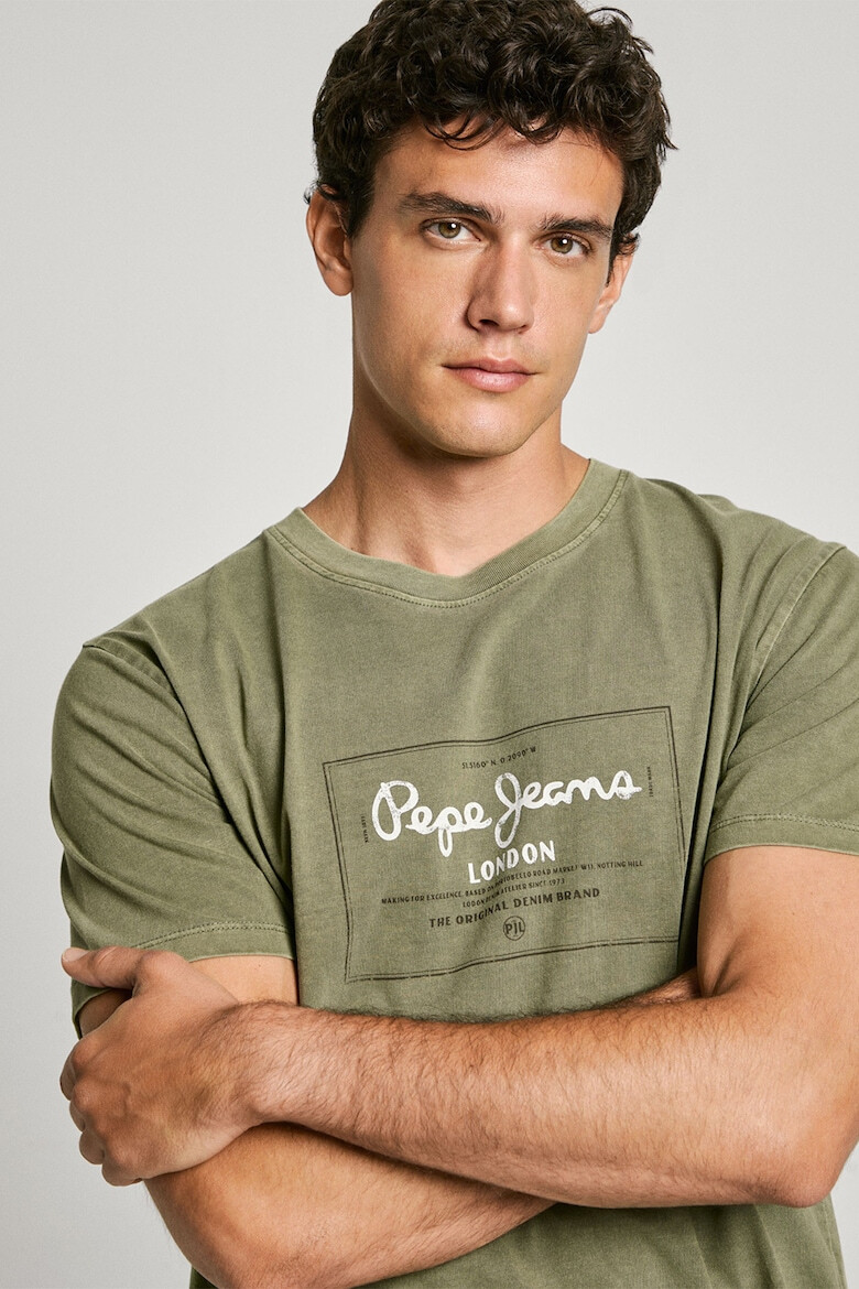 Pepe Jeans London Tricou din bumbac cu imprimeu logo Simon - Pled.ro