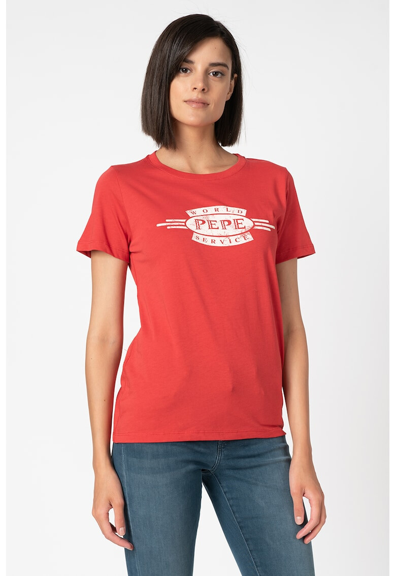 Pepe Jeans London Tricou din bumbac cu imprimeu text Agnes - Pled.ro