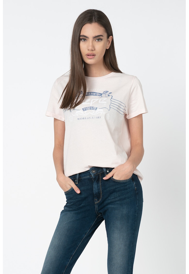 Pepe Jeans London Tricou din bumbac organic cu imprimeu grafic Adette - Pled.ro