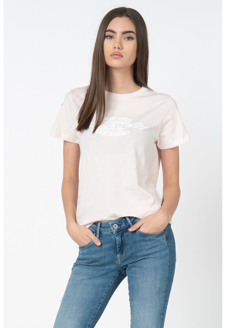 Pepe Jeans London Tricou din bumbac cu imprimeu text Agnes - Pled.ro