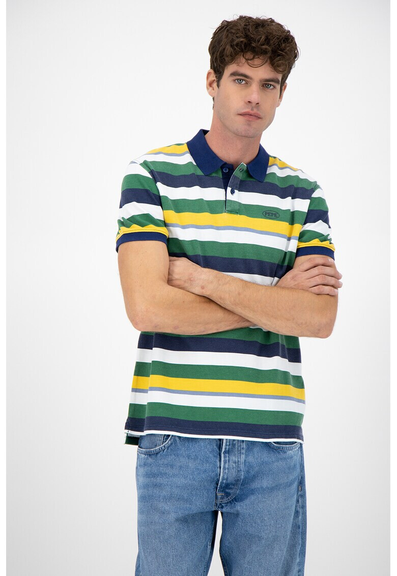 Pepe Jeans London Tricou polo cu dungi - Pled.ro