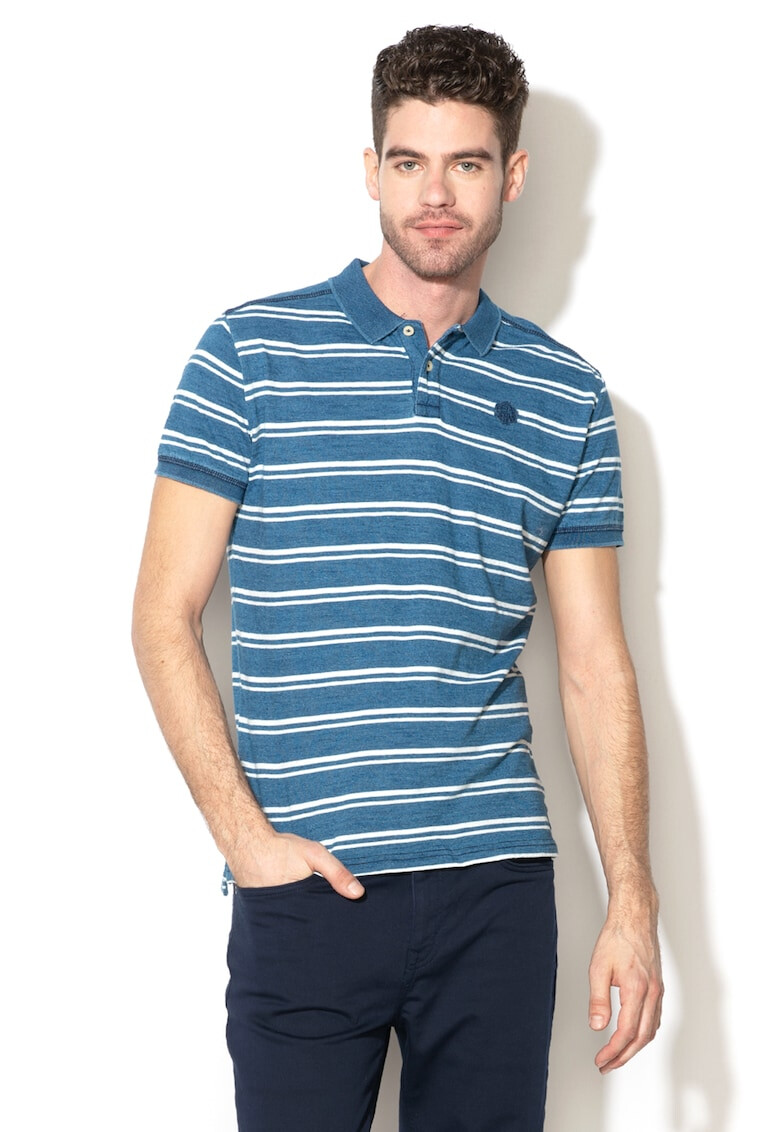 Pepe Jeans London Tricou polo regular fit cu dungi Carles - Pled.ro