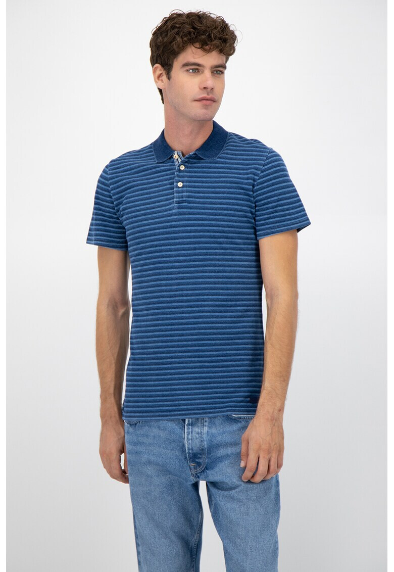 Pepe Jeans London Tricou polo slim fit cu dungi Dalgarno - Pled.ro