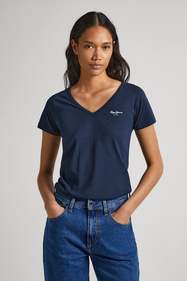 Pepe Jeans London Tricou regular fit cu decolteu in V - Pled.ro