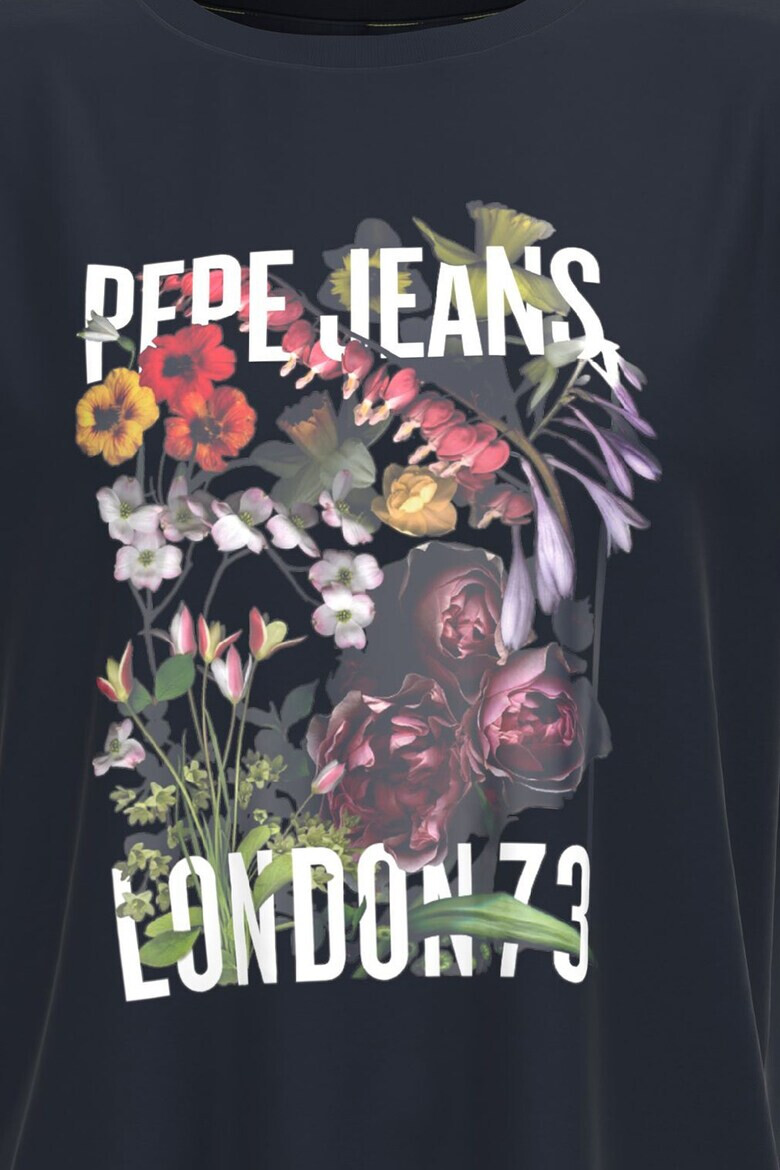 Pepe Jeans London Tricou regular fit cu decolteu la baza gatului Pauline - Pled.ro