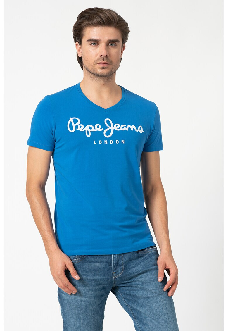 Pepe Jeans London Tricou slim fit cu decolteu in V - Pled.ro