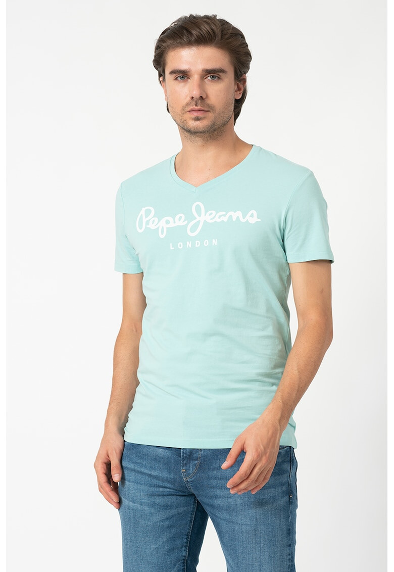 Pepe Jeans London Tricou slim fit cu decolteu in V - Pled.ro