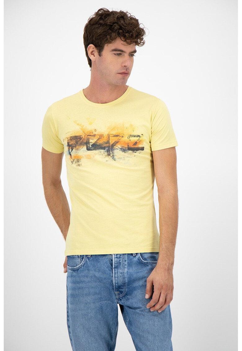 Pepe Jeans London Tricou slim fit cu imprimeu logo Melvin - Pled.ro