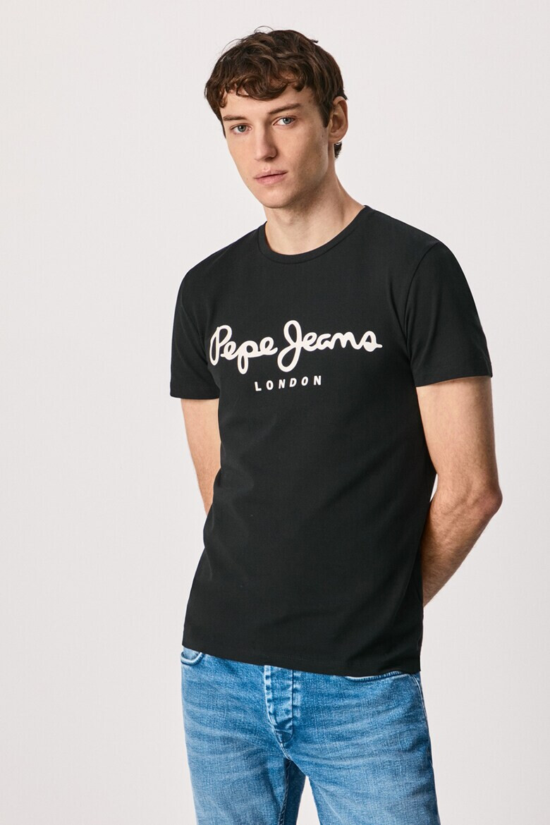 Pepe Jeans London Tricou slim fit cu imprimeu logo supradimensionat Original - Pled.ro