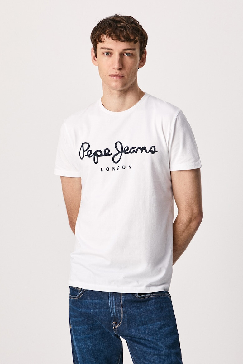 Pepe Jeans London Tricou slim fit cu imprimeu logo supradimensionat Original - Pled.ro