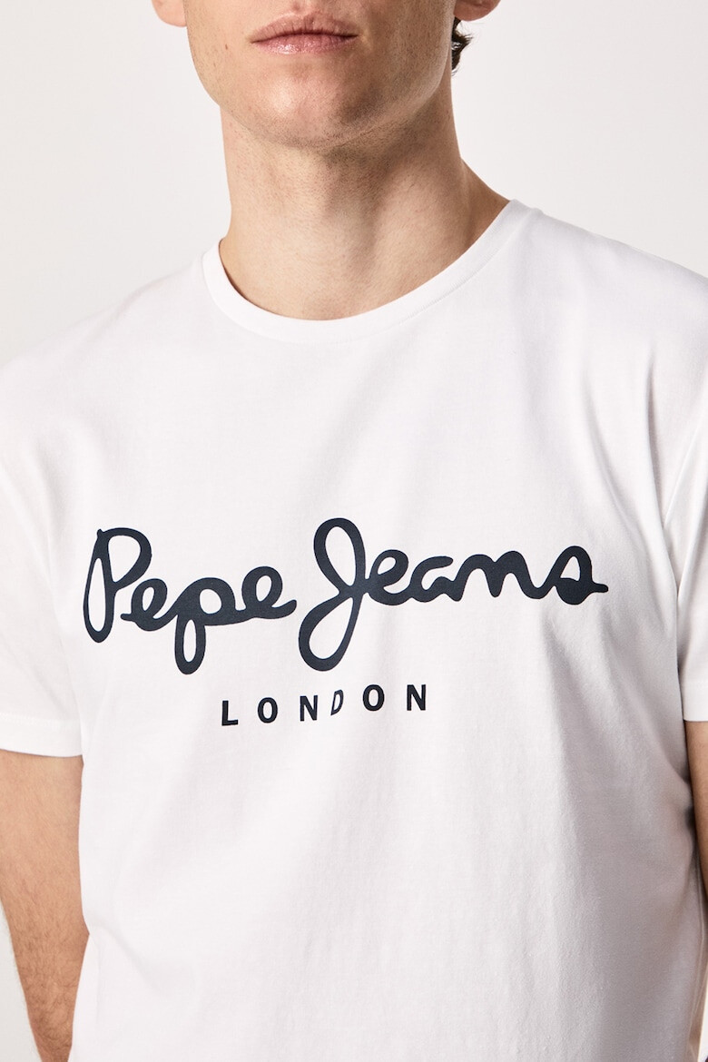 Pepe Jeans London Tricou slim fit cu imprimeu logo supradimensionat Original - Pled.ro