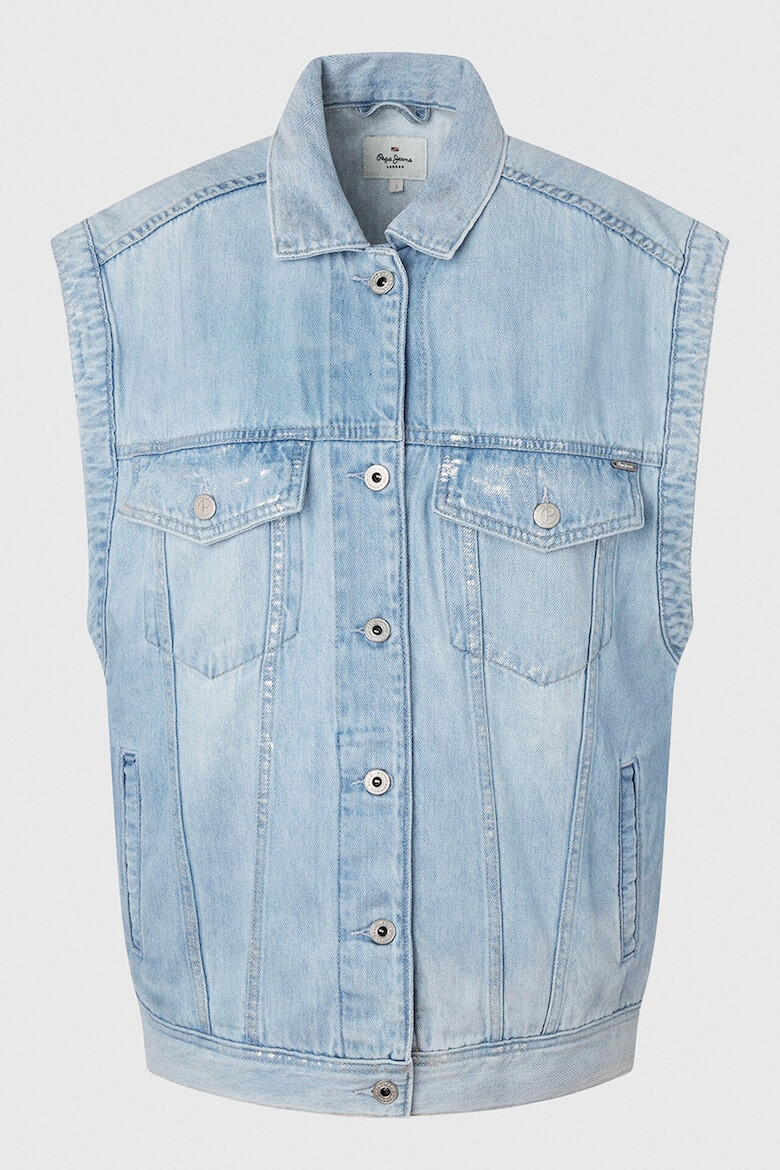 Pepe Jeans London Vesta de denim cu aspect decolorat - Pled.ro