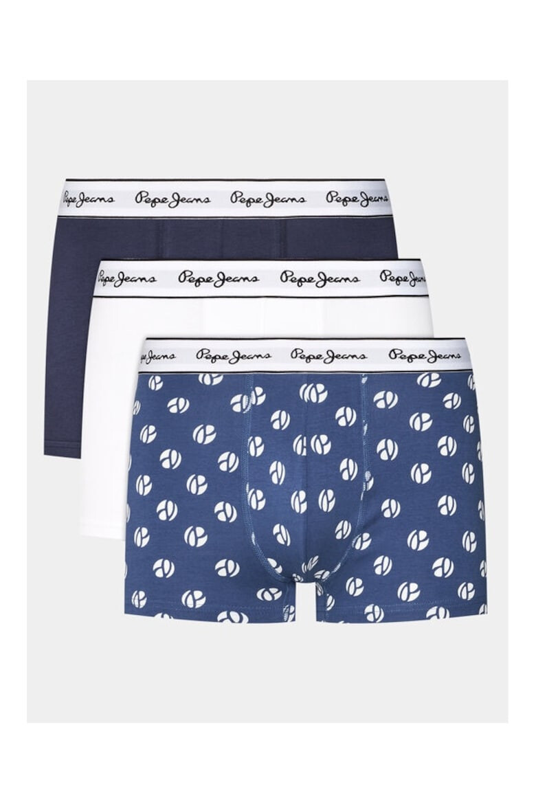 Pepe Jeans Set 3 perechi boxeri 66071 Bumbac Albastru - Pled.ro