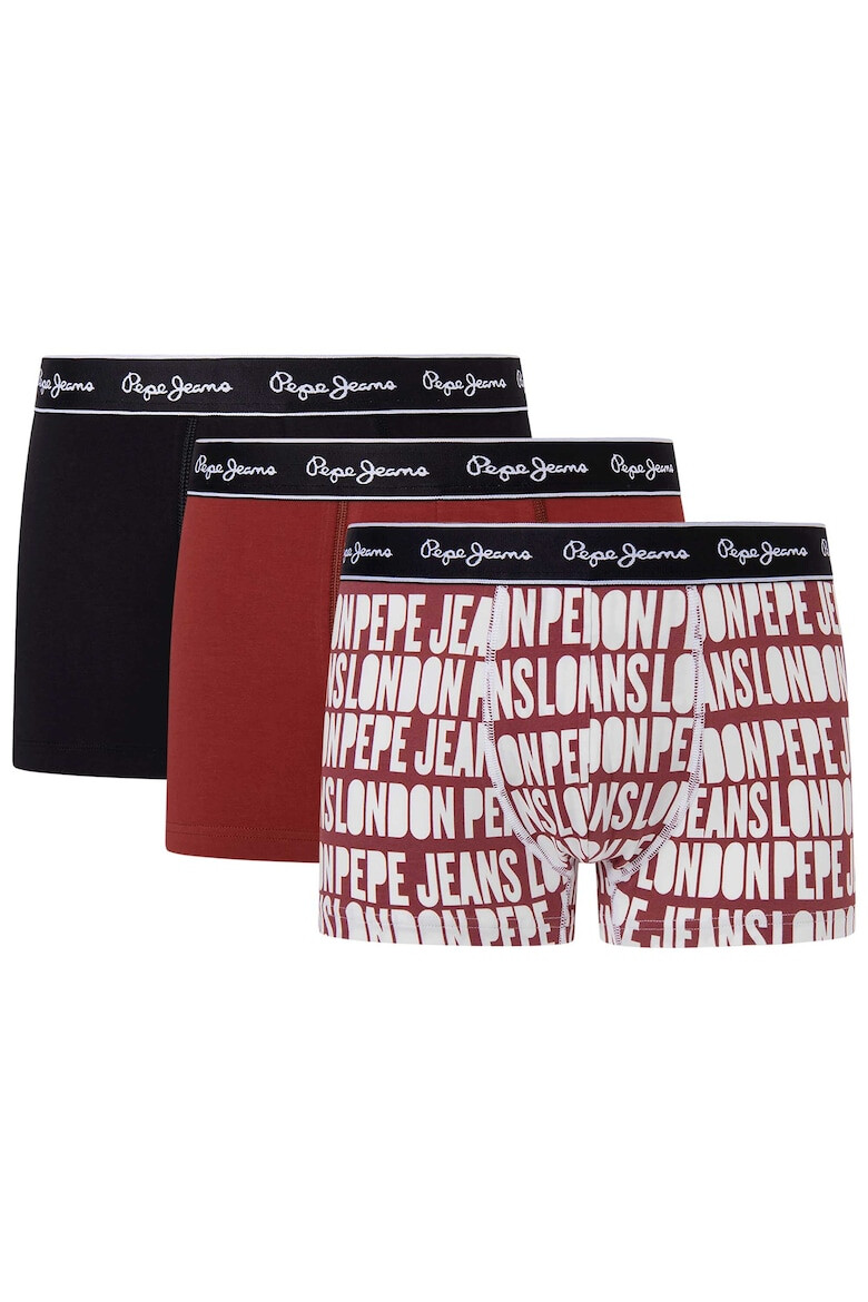 Pepe Jeans London Set de boxeri cubanda logo in talie - 3 perechi - Pled.ro