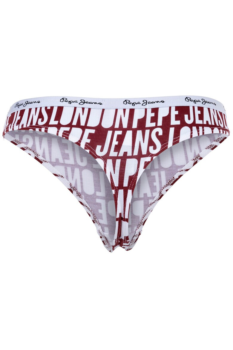 Pepe Jeans London Set de chiloti tanga uni si cu model - 3 perechi - Pled.ro