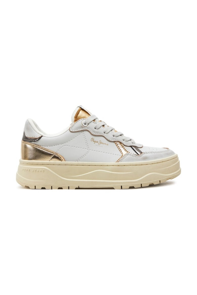 Pepe Jeans Sneakers Kore Club W PLS00021 Alb Piele ecologica - Pled.ro