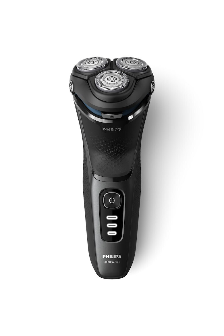 Philips Aparat de ras Shaver Seria 3000 S3244/12 barbierit umed şi uscat fara fir capete 5D pivotante si flexibile lame autoascutire 60 min sistem de barbierire anticoroziune capac de protectie Negru - Pled.ro