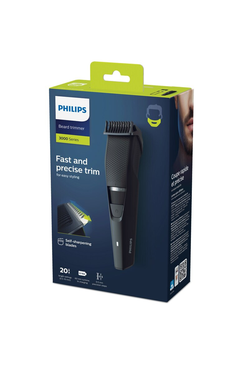 Philips Aparat de tuns barba BT3234/15 Lame din otel inoxidabil cu ascutire automata 0.5-10mm utilizare fara fir 60 min Negru - Pled.ro