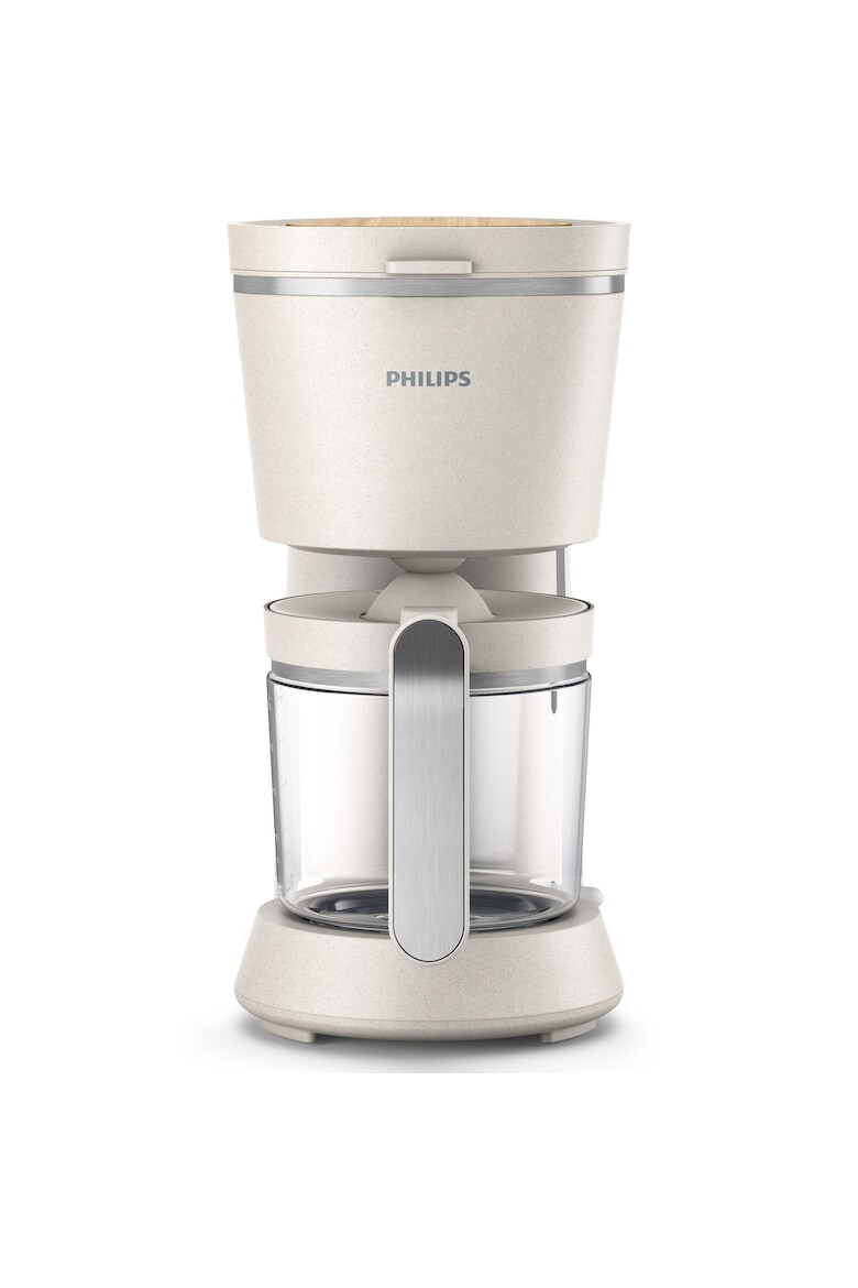 Philips Cafetiera HD5120/00 Conscious Collection Corp plastic reciclat pe bază bio Aroma Twister 1.2 L Timp preparare vas plin 10 min Oprire automată Opritor de picurare Capac detașabil și vas de sticla Indicator de nivel al apei - Pled.ro