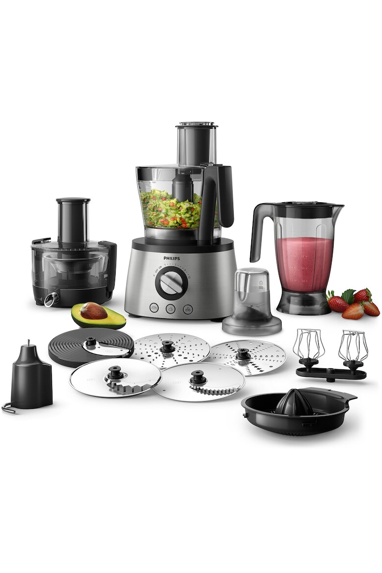 Philips Robot de bucatarie Avance Collection HR7778/00 1300 W bol 3.4 l blender 2.2 l storcator de fructe si legume 12 viteze + Pulse inox - Pled.ro