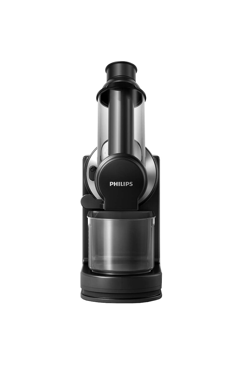 Philips Storcator de fructe si legume prin presare la rece Viva Collection HR1889/70 150W tub de alimentare XL de 70mm Recipient suc 1 l Recipient pulpa 0.75 l Tehnologie QuickClean Negru - Pled.ro