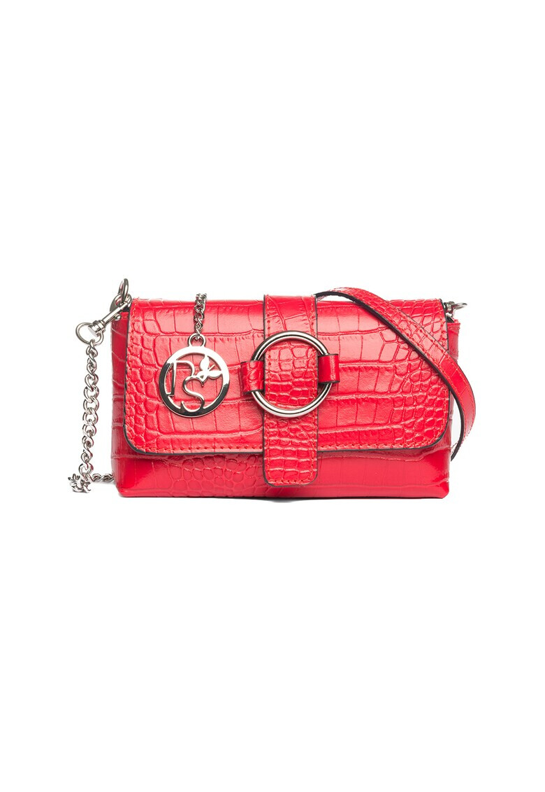 Pia Sassi Geanta crossbody de piele cu aspect de piele de crocodil Monte Soro - Pled.ro