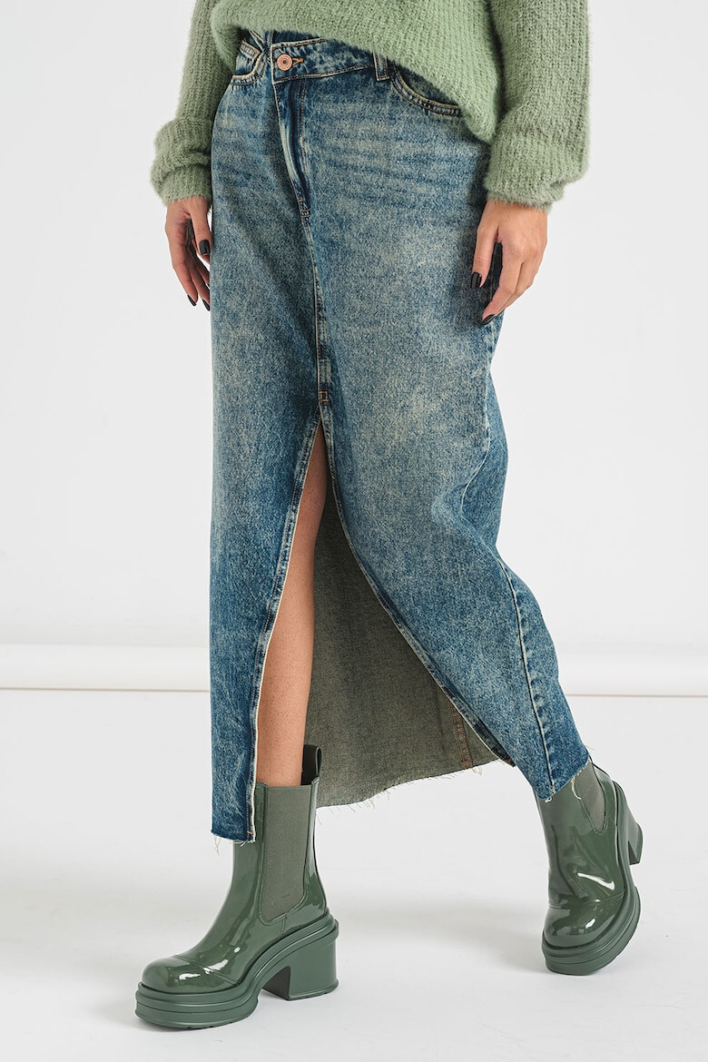 Pieces Fusta din denim cu aspect decolorat Nadine - Pled.ro