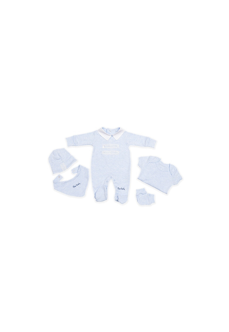 Pierre Cardin Baby Set de salopeta body caciula bavetica si manusi - Pled.ro