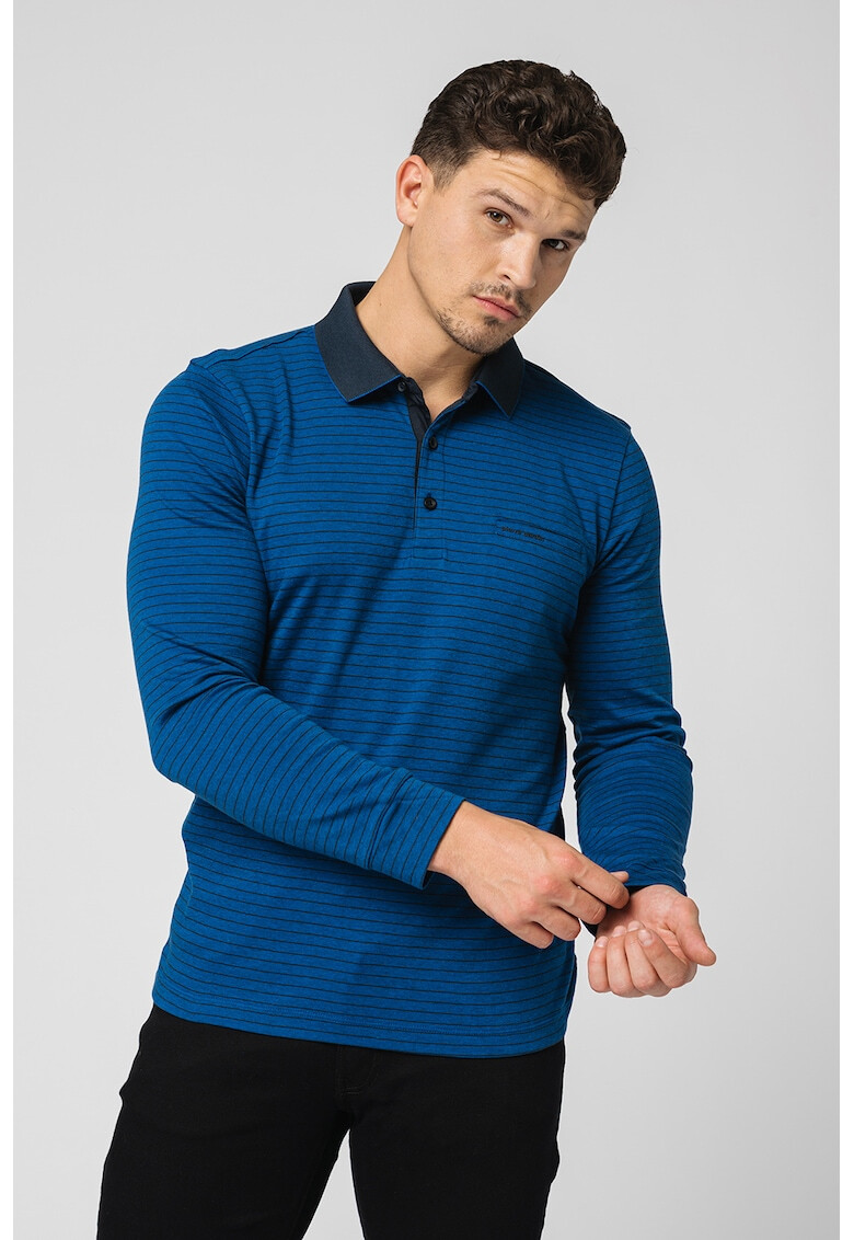 Pierre Cardin Bluza polo din bumbac cu model in dungi - Pled.ro