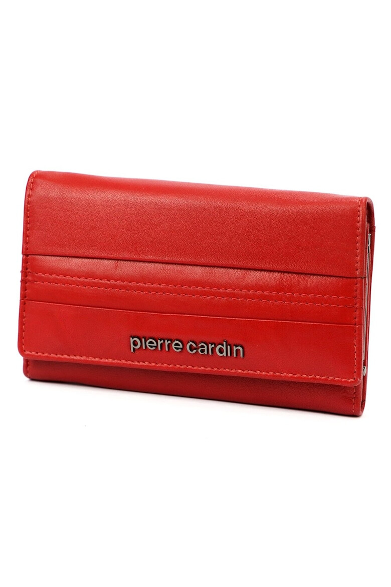 Pierre Cardin Portofel dama piele naturala RFID 16x9.5x3cm rosu - Pled.ro