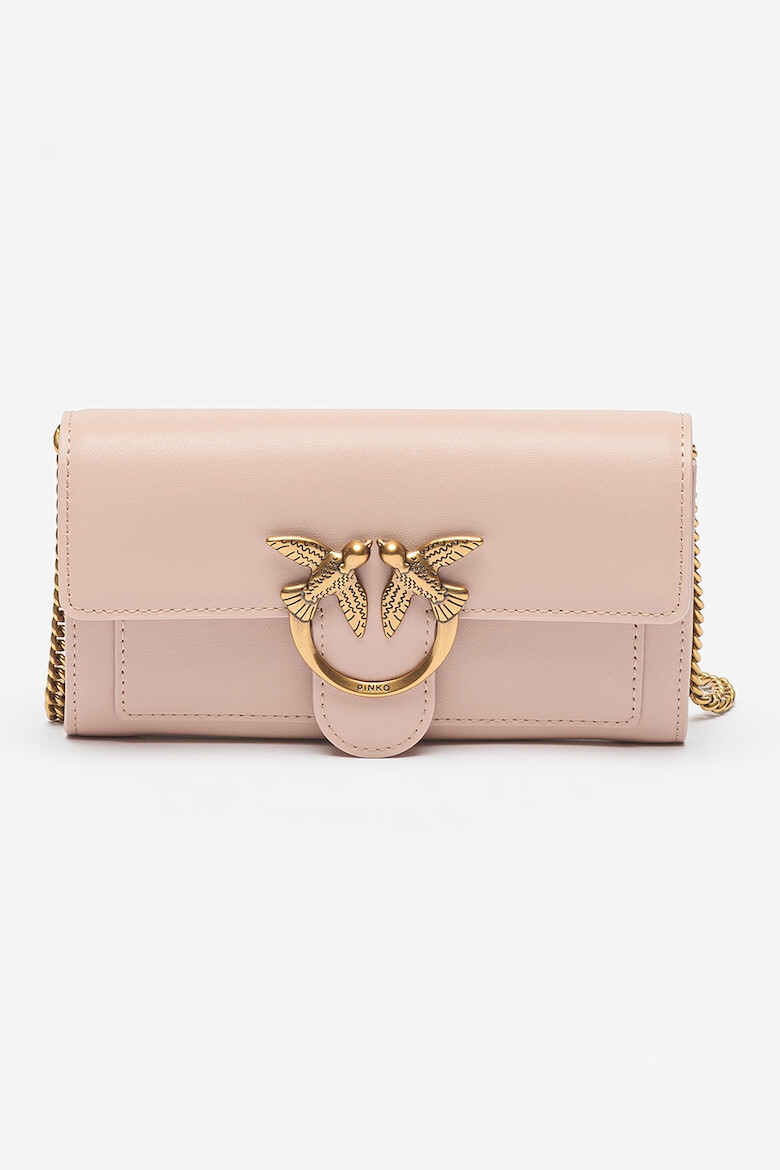 Pinko Geanta crossbody de piele cu aplicatie logo metalica Love One - Pled.ro