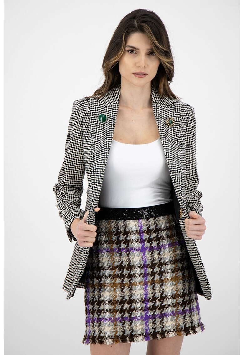 Pinko Sacou cu un nasture si model houndstooth - Pled.ro