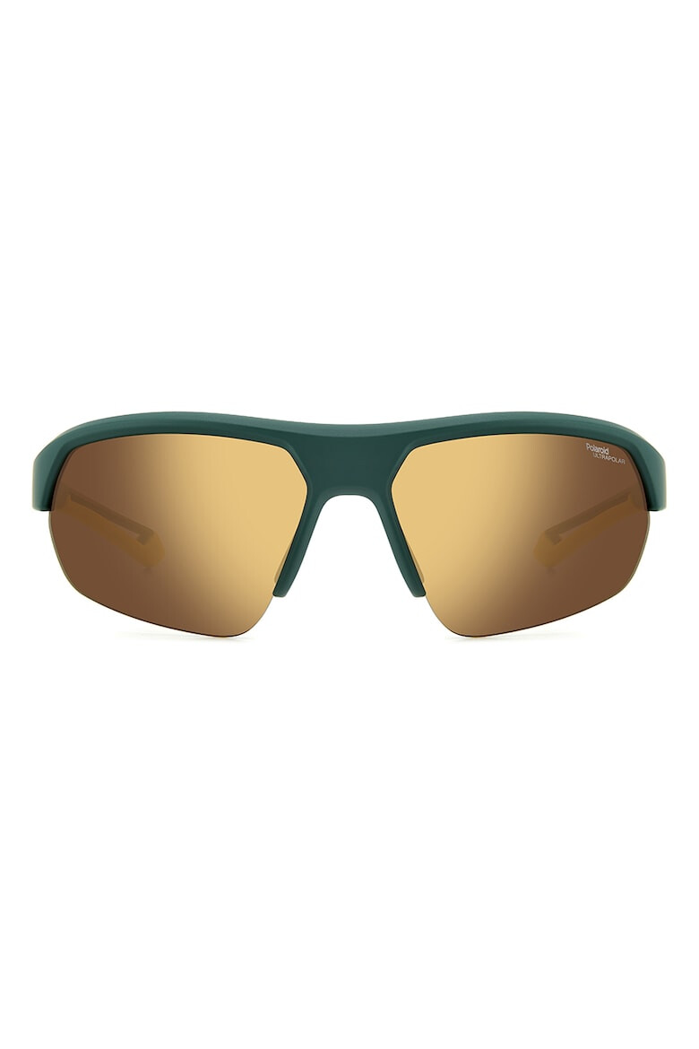 Polaroid Ochelari de soare unisex hexagonali cu lentile oglinda - Pled.ro