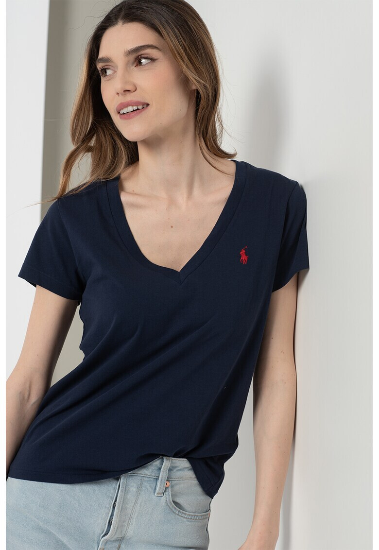 Polo Ralph Lauren Tricou de bumbac cu decolteu in V - Pled.ro