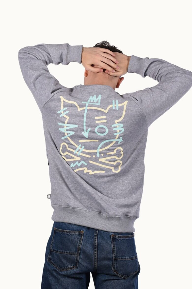 PORC Bluza sport unisex cu imprimeu grafic si maneci raglan Scribble - Pled.ro